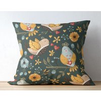 Vogel-Muster-Kissenbezüge | Blumen Folk Art Kissenhüllen Wunderschöner Vögel Muster Kissenbezug Frühlings-Sommer-stil Vogel-Muster-Kissenbezüge | Blumen Folk Art Kissenhüllen Wunderschöner Vögel Muster Kissenbezug Frühlings-Sommer-stil von ItsDecorTime