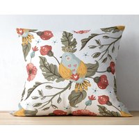 Vogel-Muster-Kissenbezug Frühlings-Blumen-Kissenbezug Vogel-Muster-Kissenbezug Frühlings-Blumen-Kissenbezug von ItsDecorTime