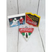 Vintage Coca Cola Werbemagnete 3Er-Set Weihnachtsmann & Eisbär, Springbrunnenservice Und Eisschild | B6 von ItsNewLife