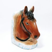 Vintage Pferdekopf Buchhalter Einzel Keramik Regal Dekoration Artman | Su1 von ItsNewLife