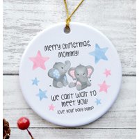 Mama Erwartet Zwillinge Geschenk, Ornament Für Werdende Mama, Zu Sein Weihnachtsschmuck, Geschenk Schwangere Frauen, Elefanten von ItsSoPerfect