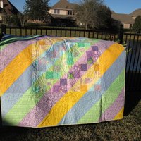 Helle Diagonalen Voller Größe Hausgemachten Quilt 76 "x 100" von ItsTimeToQuilt