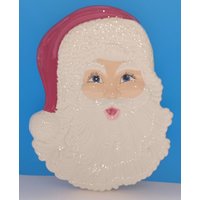 Vintage Handbemalter Keramik Weihnachtsmann Teller/Wandbehang, Retro Weihnachtsdekor Vintage Handbemalter Keramik Weihnachtsmann Teller/Wandbehang, Retro Weihnachtsdekor von Itsamodmodworldshop