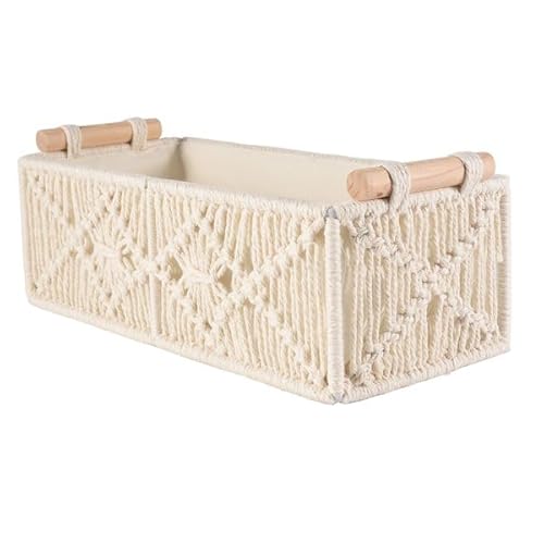 Iunipusy Makramee Aufbewahrungskörbe Box, Makramee Boho Geflochten Geschenkkorb für Badezimmer Aufbewahrungsbox Badezimmer, Toilettenpapier Aufbewahrung, Schlafzimmer von Iunipusy