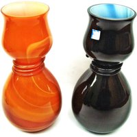 Vintage Glas Vasen Gelb Und Schwarz 70Er Jahre Neu Mit Papier Label von IvanaSVintage2