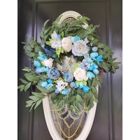 Frühlingskränze Türkranz Blauer Kranz Wildblumenkranz Sommerkranz Tulpenkranz Weinrebenkranz Aquablauer Pfingstrosenkranz Mama von IvannaWreaths