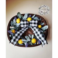 Lamm Ohr-Kranz Mit Zitronen Und Lavendel, Deko Wie Eine Zitrone von IvannaWreaths