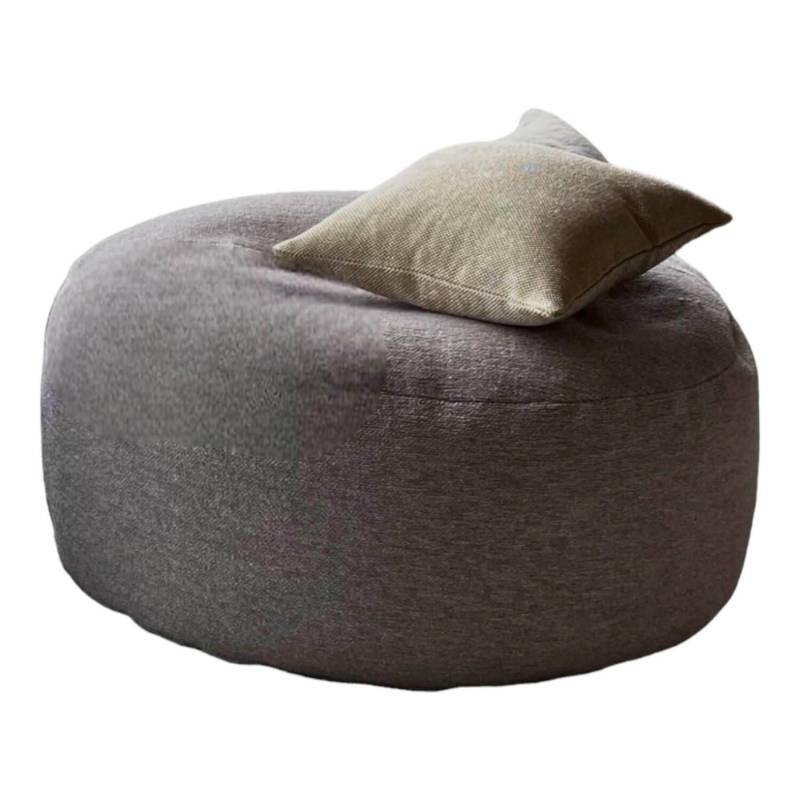 Pouf Frizzino Bezug Stoff Frise 01 Beige Grau Ohne Dekokissen von Ivano Redaelli