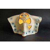 Handgemachte Halloween Geist Kerzenhalter, Dekoration, Weißer Wohnkultur, Kinderzimmer Handgemachte Keramik Ornament von Ivaspottery