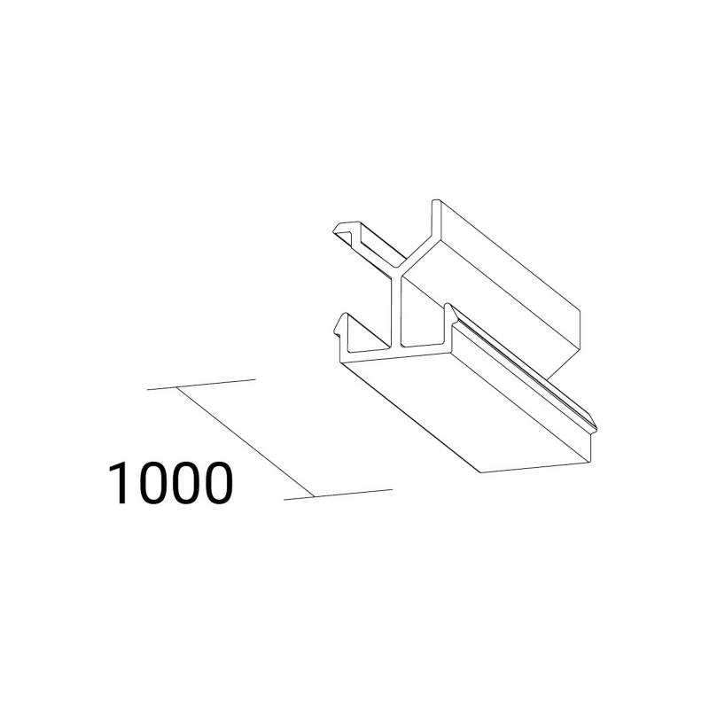 Ivela Abdeckung SQUARE 48 V Schiene, schwarz, Länge 100 cm von Ivela