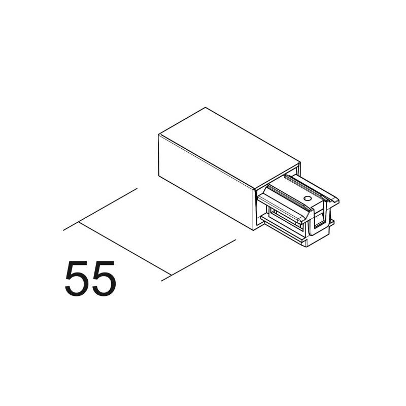 Ivela Einspeisung links SQUARE 48 V, schwarz, Kunststoff von Ivela