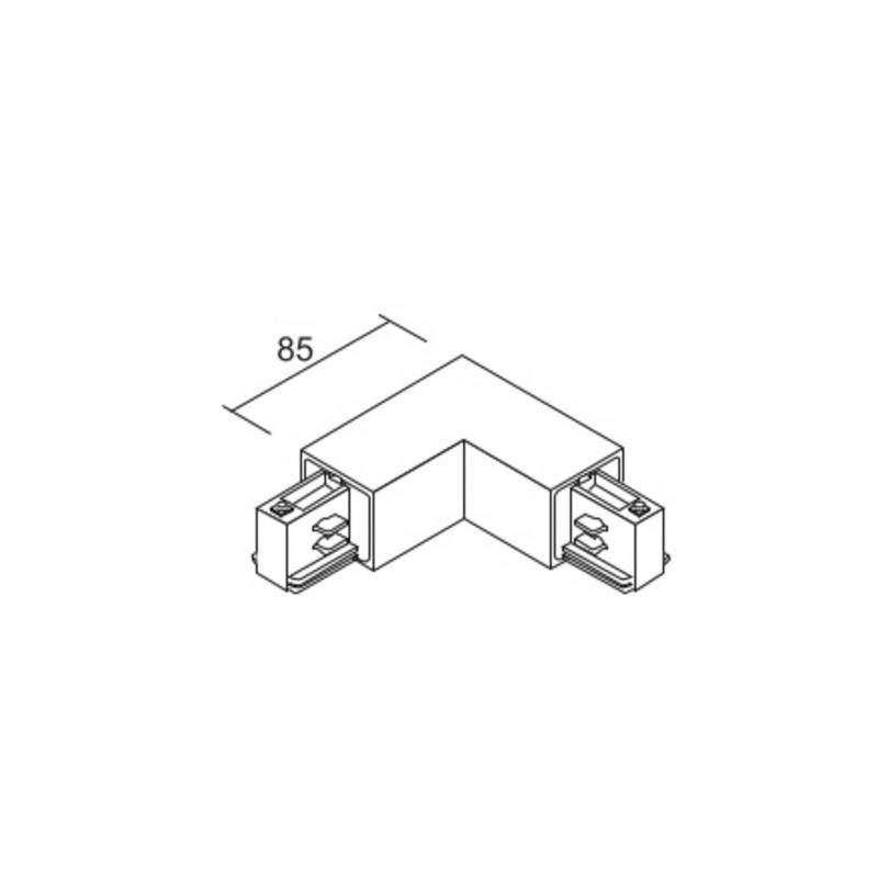Ivela L-Verbinder LKM DALI, schwarz, Leiter rechts, 3-Phasen von Ivela