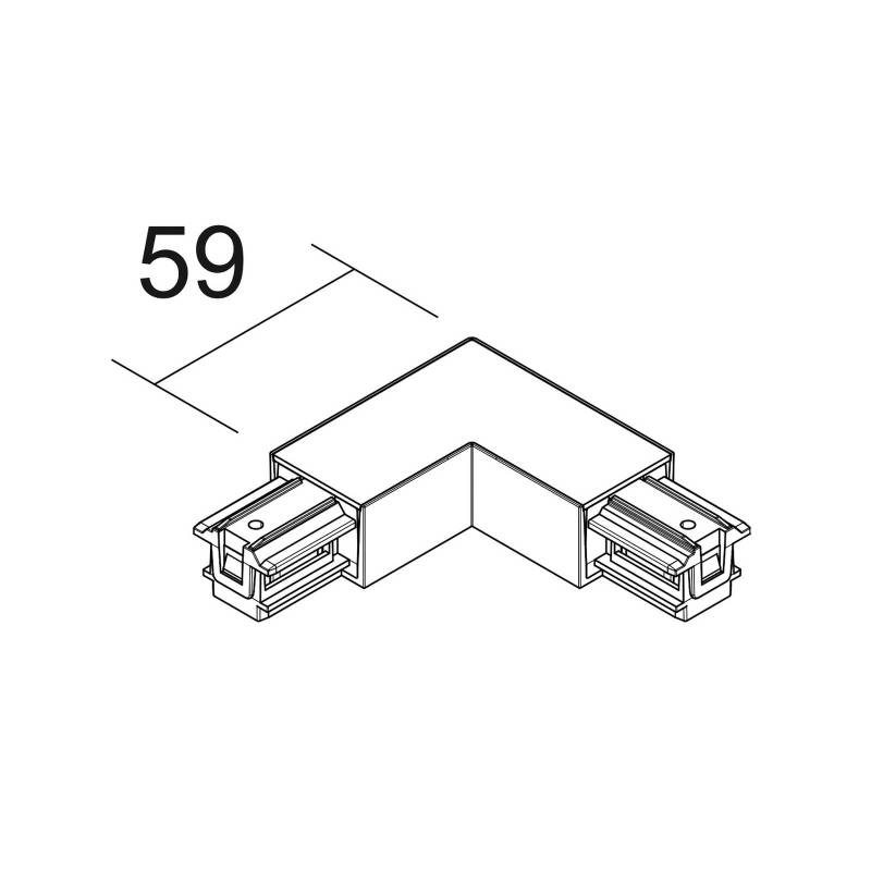 Ivela L-Verbinder SQUARE 48 V, schwarz, Schutzleiter links von Ivela