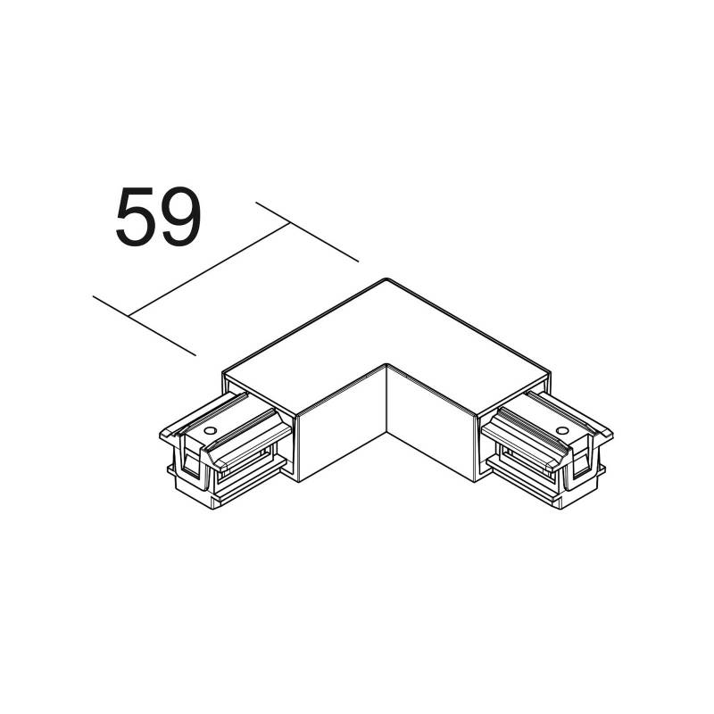 Ivela L-Verbinder SQUARE 48 V, schwarz, Schutzleiter rechts von Ivela
