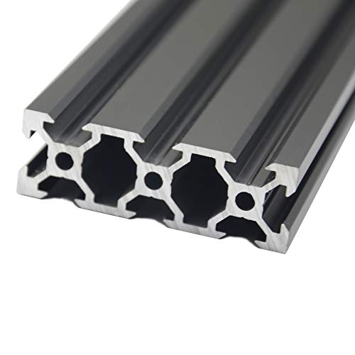 Iverntech 1PC 300 mm 2060 V Typ Europäische Norm Eloxiertes Schwarzes Aluminium Profil Extrusionslineare Schiene für 3D-Drucker und CNC DIY Lasergravurmaschine von Iverntech