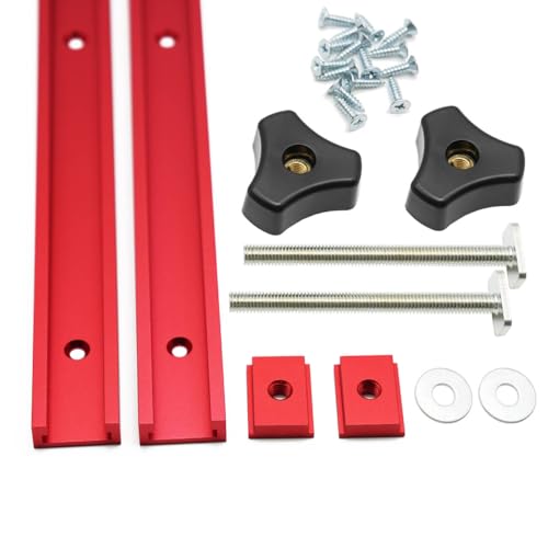 Iverntech 2er-Set Rote 800 mm Aluminium T Track T-Nutenschienen mit M8 Schieber, M8 Schrauben mit Knaufschrauben, selbstschneidenden Schrauben für Holzbearbeitungsschablonen Iverntech 2er-Set Rote 800 mm Aluminium T Track T-Nutenschienen mit M8 Schieber, M8 Schrauben mit Knaufschrauben, selbstschneidenden Schrauben für Holzbearbeitungsschablonen von Iverntech