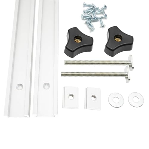 Iverntech 2er-Set Silberne 800 mm Aluminium T Track T-Nutenschienen mit M8 Schieber, M8 Schrauben mit Knaufschrauben, selbstschneidenden Schrauben für Holzbearbeitungsschablonen Iverntech 2er-Set Silberne 800 mm Aluminium T Track T-Nutenschienen mit M8 Schieber, M8 Schrauben mit Knaufschrauben, selbstschneidenden Schrauben für Holzbearbeitungsschablonen von Iverntech
