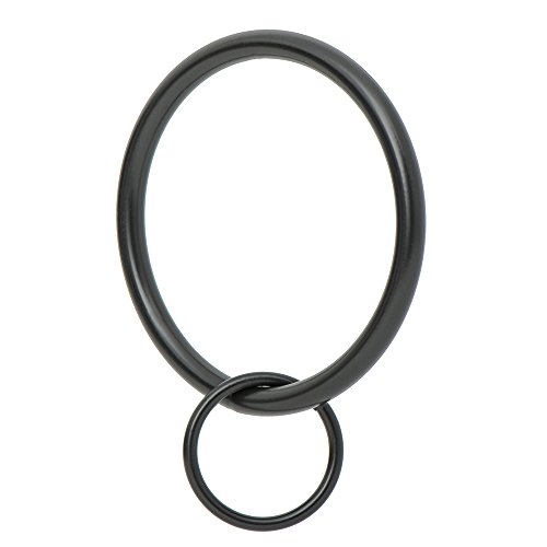 Ivilon Draperie Öse Vorhang Ringe – 5,1 cm Ring Schlaufe für Haken Pins, Set von 14 Art Deco schwarz von Ivilon
