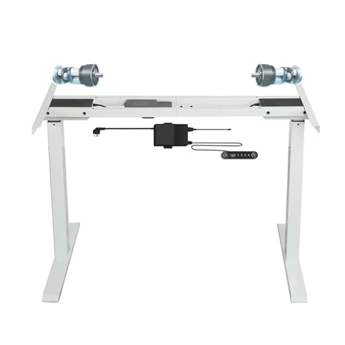 Tischbeine Metall Schwarz/Tischbein Weiß Höhenverstellbarer Schreibtisch Gestell Höhenverstellbar Tischbein Tischfüße Tischfuß Schreibtisch Beine Table Legs (Weiß) von IvyIvy