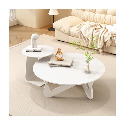 IvyLoutish 2-teiliges rundes Couchtisch-Set, Mitte des Jahrhunderts, moderne Kombination, Teetisch, Wohnzimmer, Esstisch, Schiefer, Schreibtisch, runde Ecke, dicker Beistelltisch für Balkon (weiß + IvyLoutish 2-teiliges rundes Couchtisch-Set, Mitte des Jahrhunderts, moderne Kombination, Teetisch, Wohnzimmer, Esstisch, Schiefer, Schreibtisch, runde Ecke, dicker Beistelltisch für Balkon (weiß + von IvyLoutish