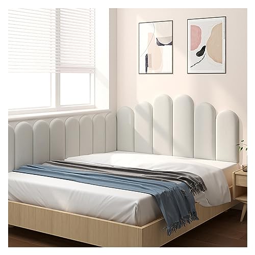 IvyLoutish 3D Kollisionsschutz-Wandpolsterung, abziehen und aufkleben, gepolsterte Kopfteile, schalldichte dekorative Paneele für Schlafsaal, Schlafzimmer, 3 cm dick, Größe: 200,2 x 40,9 cm, Blau von IvyLoutish