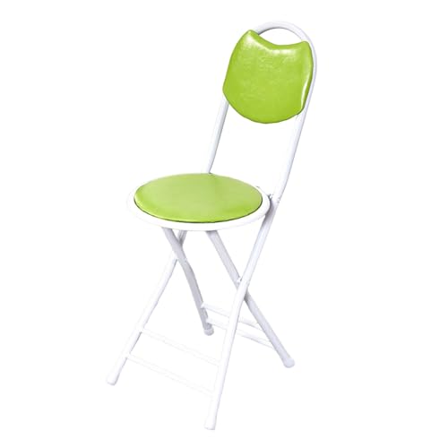 IvyLoutish 45,7 cm runder klappbarer Barhocker, faltbarer PU-gepolsterter Frühstücksstuhl, tragbarer Küchenstuhl mit Rückenlehne und Fußstütze für Zuhause, Restaurant, Büro (grün) von IvyLoutish