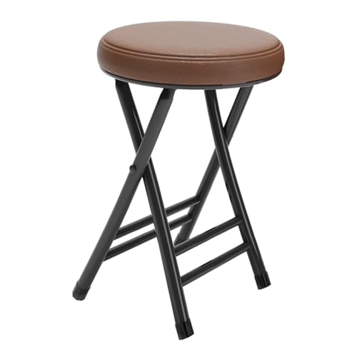 IvyLoutish 50,8 cm rückenfreier, gepolsterter Klapp-Barhocker, keine Montage, tragbar, faltbar, Küchenstuhl mit Fußstütze für Erwachsene, Zuhause, Büro (braun) von IvyLoutish