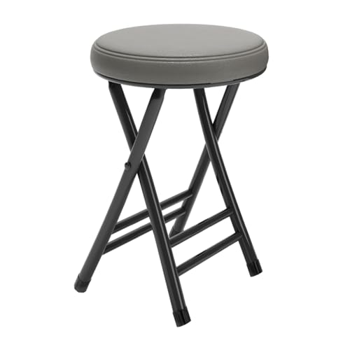 IvyLoutish 50,8 cm rückenfreier, gepolsterter Klapp-Barhocker, keine Montage, tragbar, faltbar, Küchenstuhl mit Fußstütze für Erwachsene, Zuhause, Büro (grau) von IvyLoutish