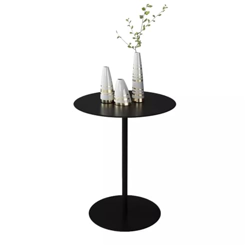 IvyLoutish Bartisch mit hoher Oberseite, runder Beistelltisch aus Metall, Sofa, Nachttisch, Bistrotisch für Cocktail, Kaffee, Getränke, Thekentisch (Schwarz, 60 x 60 x 104 cm) von IvyLoutish