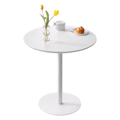 IvyLoutish Bartisch mit hoher Oberseite, runder Beistelltisch aus Metall, Sofa, Nachttisch, Bistrotisch für Cocktail, Kaffee, Getränke, Thekentisch (weiß, 70 x 70 x 104 cm) von IvyLoutish