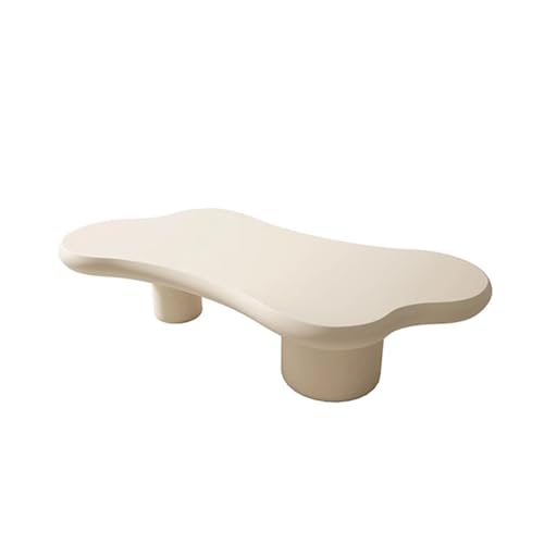 IvyLoutish Cloud Couchtisch für Wohnzimmer, runde Kanten, unregelmäßig, einfacher Teetisch, Holz, niedlicher Couchtisch für Wohnung, Zuhause, Büro, einfache Montage (Beige, 100 x 50 cm) von IvyLoutish