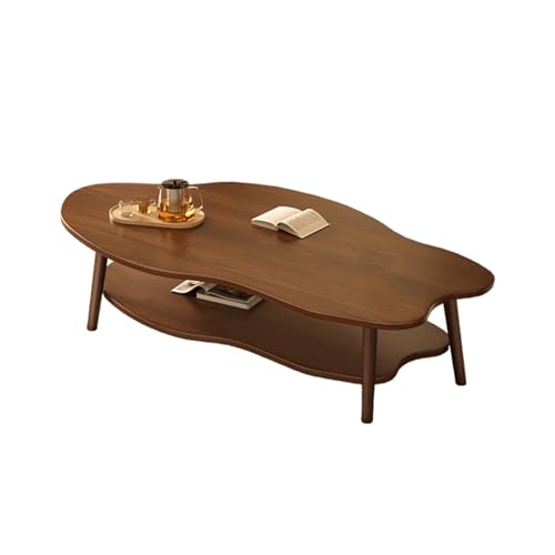 IvyLoutish Cloud Couchtisch mit Ablageflächen, modern, unregelmäßig, 2-stöckig, Holz-Mitteltisch mit 4 Beinen, abgerundete Kanten, für Zuhause, Wohnzimmer, Schlafzimmer, einfache Montage (Braun, 100 x IvyLoutish Cloud Couchtisch mit Ablageflächen, modern, unregelmäßig, 2-stöckig, Holz-Mitteltisch mit 4 Beinen, abgerundete Kanten, für Zuhause, Wohnzimmer, Schlafzimmer, einfache Montage (Braun, 100 x von IvyLoutish
