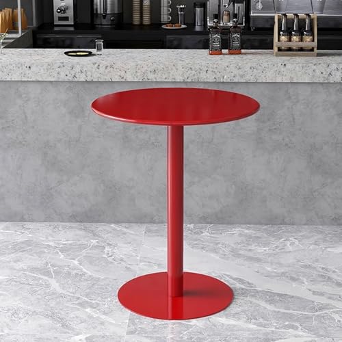 IvyLoutish Couchtisch, hoher Tisch, runder Bartisch, Φ40/48/60/70 cm, Bistro-/Pub-Tisch, Metall, Cocktailtisch, Stehtisch, Sofa, Beistelltisch für den Innenbereich (Rot, 60 x 60 x 72 cm) von IvyLoutish