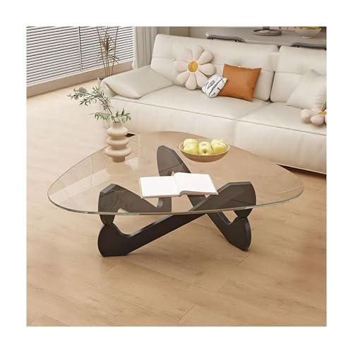 IvyLoutish Dreieckiger Couchtisch aus Glas, ovaler Couchtisch aus Glas, Mitte des Jahrhunderts, moderner Couchtisch, niedriger Wohnzimmertisch mit Holzsockel, transparenter Teetisch für Balkon IvyLoutish Dreieckiger Couchtisch aus Glas, ovaler Couchtisch aus Glas, Mitte des Jahrhunderts, moderner Couchtisch, niedriger Wohnzimmertisch mit Holzsockel, transparenter Teetisch für Balkon von IvyLoutish