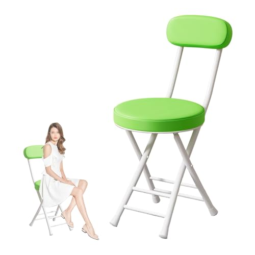 IvyLoutish Faltbarer Barhocker mit hoher Rückenlehne, 48,3 cm, tragbarer, gepolsterter Klappstuhl, bequemer Sitz für Zuhause, Büro, Veranstaltungen (grün) von IvyLoutish
