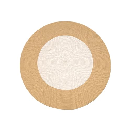 IvyLoutish Flaches Sitzkissen aus Stroh, rund, Bodenmatte, 40 cm, Khaki von IvyLoutish