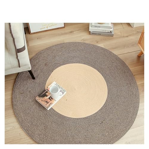 IvyLoutish Flaches Stroh-Sitzkissen, handgewebte Bodenmatten, Baumwoll-Leinen-Teppich, Kisseneingangsteppich für Schlafzimmer (Stil 2,45 cm) von IvyLoutish