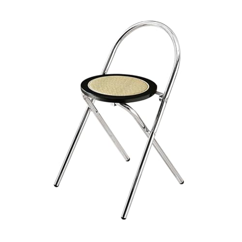 IvyLoutish Hocker mit Rückenlehne, zusammenklappbarer Küchenstuhl, Rattan-Kissen für Innenbereich, Wohnung, Esszimmer, 45 cm, Schwarz, 45 cm IvyLoutish Hocker mit Rückenlehne, zusammenklappbarer Küchenstuhl, Rattan-Kissen für Innenbereich, Wohnung, Esszimmer, 45 cm, Schwarz, 45 cm von IvyLoutish