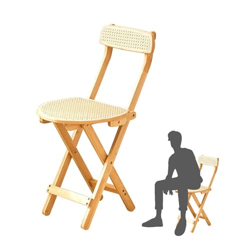 IvyLoutish Klappbarer Barhocker mit Bambusrahmen, zusammenklappbarer Küchenstuhl mit Rattansitz und Fußstütze für Zuhause, Party, 47 cm IvyLoutish Klappbarer Barhocker mit Bambusrahmen, zusammenklappbarer Küchenstuhl mit Rattansitz und Fußstütze für Zuhause, Party, 47 cm von IvyLoutish