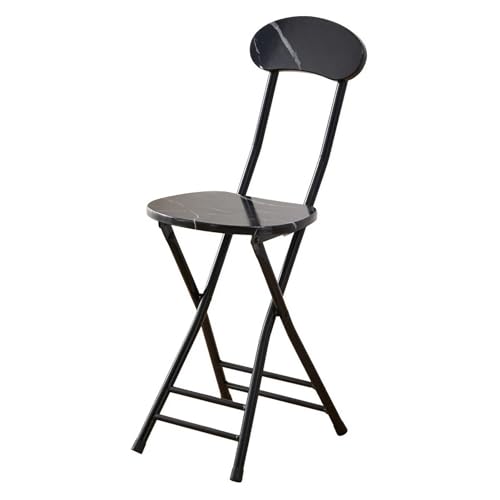IvyLoutish Klappbarer Barhocker mit Rückenlehne, 45 cm, faltbarer Frühstücks-Hochstuhl für Erwachsene, tragbarer Thekenhöhe Stuhl für Café, Küche, Büro, Balkon (schwarz) von IvyLoutish