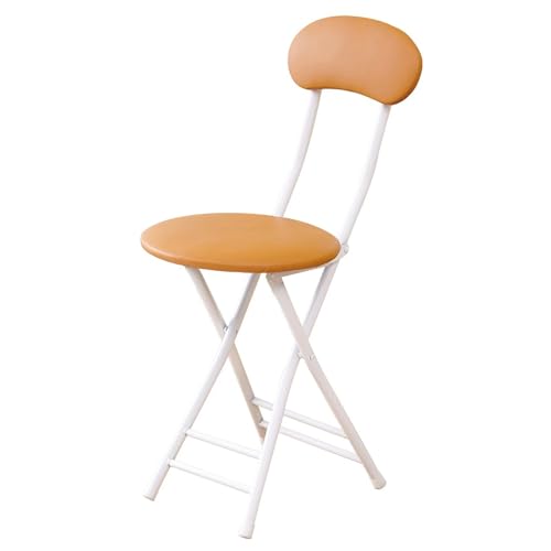 IvyLoutish Klappbarer Barhocker mit gepolstertem, faltbarem Frühstücks-Hochstuhl für Erwachsene, Thekenhöhe, geeignet für Küche, Café, Büro, 47 cm (Orange) von IvyLoutish