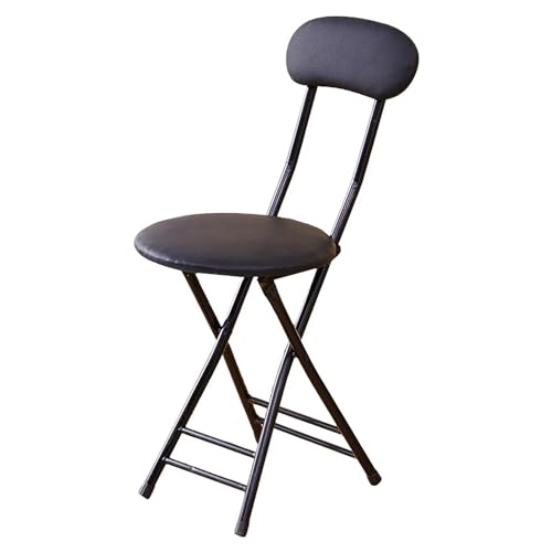 IvyLoutish Klappbarer Barhocker mit gepolstertem, faltbarem Frühstücks-Hochstuhl für Erwachsene, Thekenhöhe, geeignet für Küche, Café, Büro, 47 cm (schwarz) von IvyLoutish