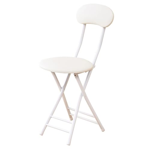 IvyLoutish Klappbarer Barhocker mit gepolstertem, faltbarem Frühstücks-Hochstuhl für Erwachsene, Thekenhöhe, geeignet für Küche, Café, Büro, 47 cm (weiß) von IvyLoutish