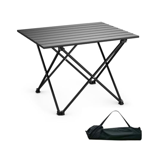 IvyLoutish Klapptisch, tragbar, Campingtisch, leicht zusammenklappbar, kleiner Campingtisch mit Tragetasche, Rahmen aus Aluminiumlegierung (56 x 41 x 46 cm) von IvyLoutish