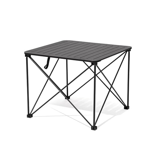 IvyLoutish Klapptisch, tragbar, aus Aluminiumlegierung, Campingtische, leicht zusammenklappbar, für Camping, Picknick (schwarz) von IvyLoutish