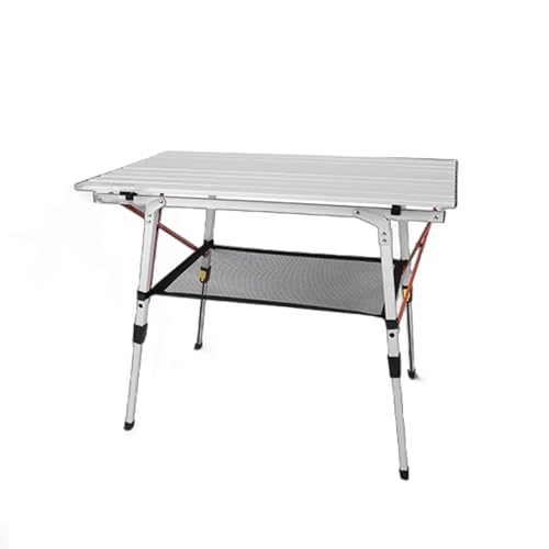 IvyLoutish Klapptisch, tragbar, aus Aluminiumlegierung, einziehbares Beinrohr, kleiner Klapptisch, tragbar, für den Außenbereich (weiß) von IvyLoutish