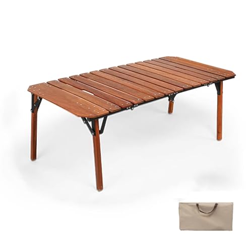 IvyLoutish Klapptisch, tragbar, aus Massivholz, stabil und belastbar, mit Tragetasche, tragbare Tische, zusammenklappbar, keine Montage erforderlich (90 x 60 x 44 cm) von IvyLoutish