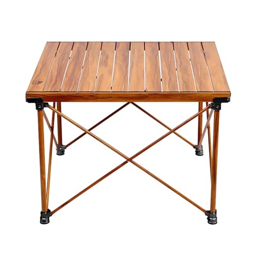IvyLoutish Klapptisch Camping Tragbarer Outdoor-Klapptisch aus Aluminiumlegierung mit anhebbaren Beinen für Camping, Picknick (Natur) von IvyLoutish