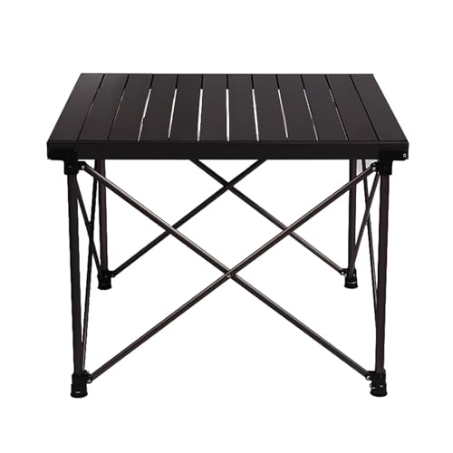IvyLoutish Klapptisch Camping Tragbarer Outdoor-Klapptisch aus Aluminiumlegierung mit anhebbaren Beinen für Camping, Picknick (schwarz) von IvyLoutish