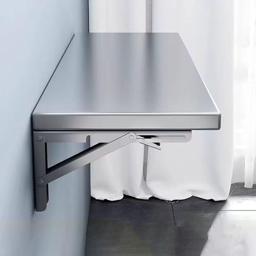 IvyLoutish Klapptisch zur Wandmontage, aus Edelstahl, stabile Struktur für Balkon, Schlafzimmer, Bad und Küche (110 x 40 cm) von IvyLoutish